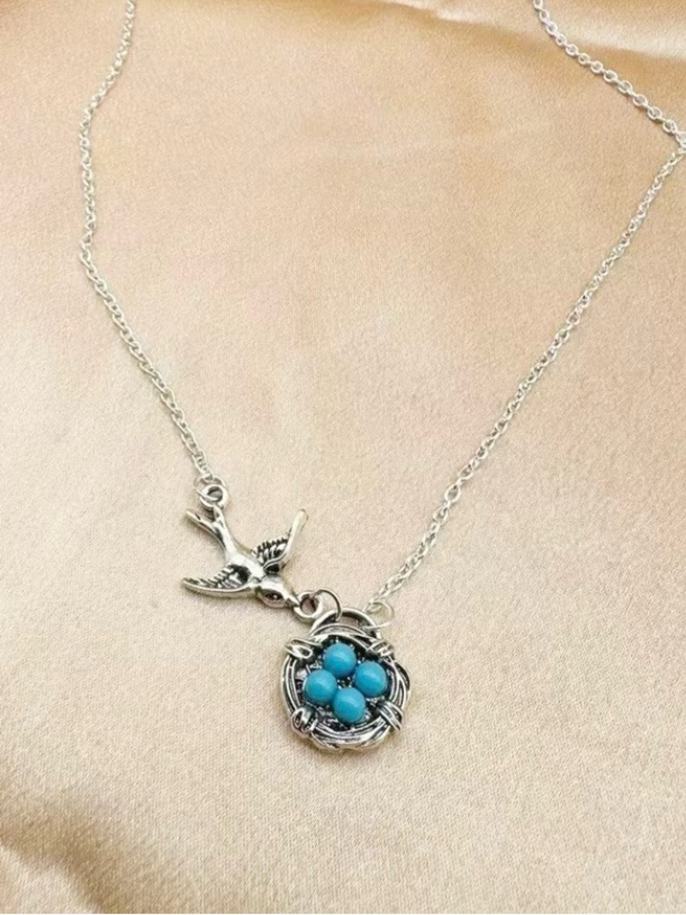 NEW! Trendy Turquoise Pendant Necklace - Elegant Blue Necklace 🕊️ A2-59 - Picture 4 of 4